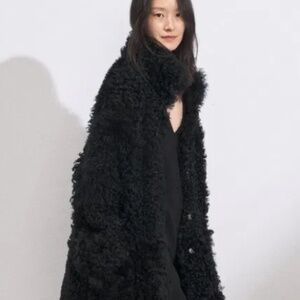 ISO! Raey Black Curly Shearling Stand Collar Coat